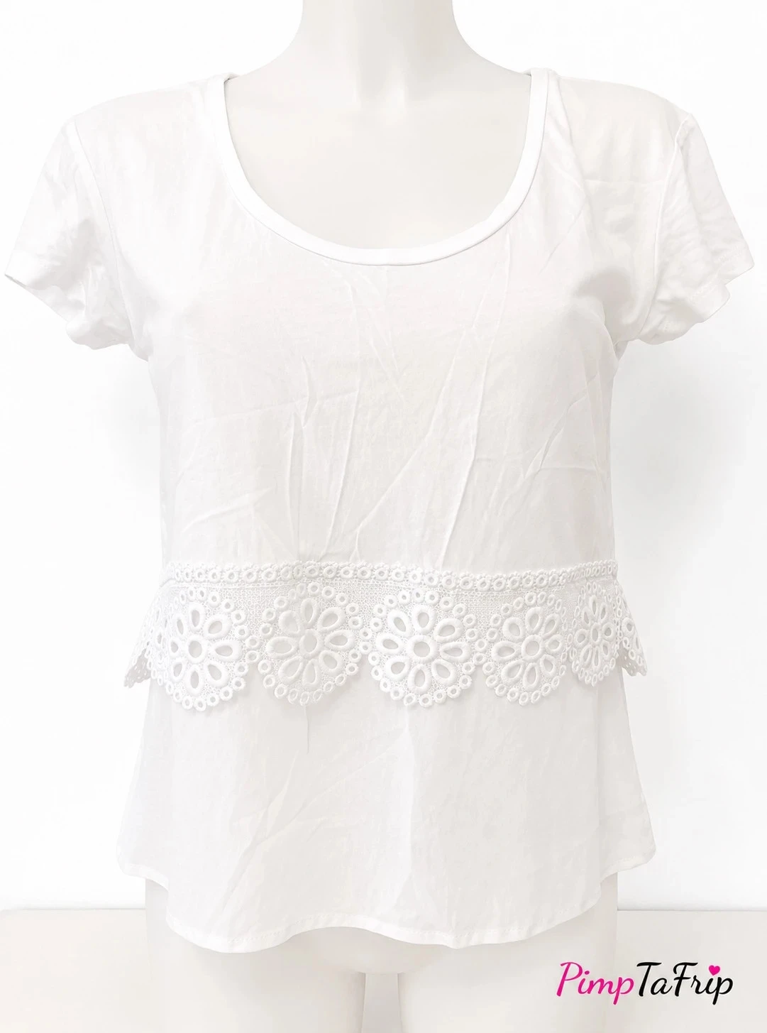 Blusa blanca para mujer con encaje bordado – Estilo bohemio – Talla única – photo 2